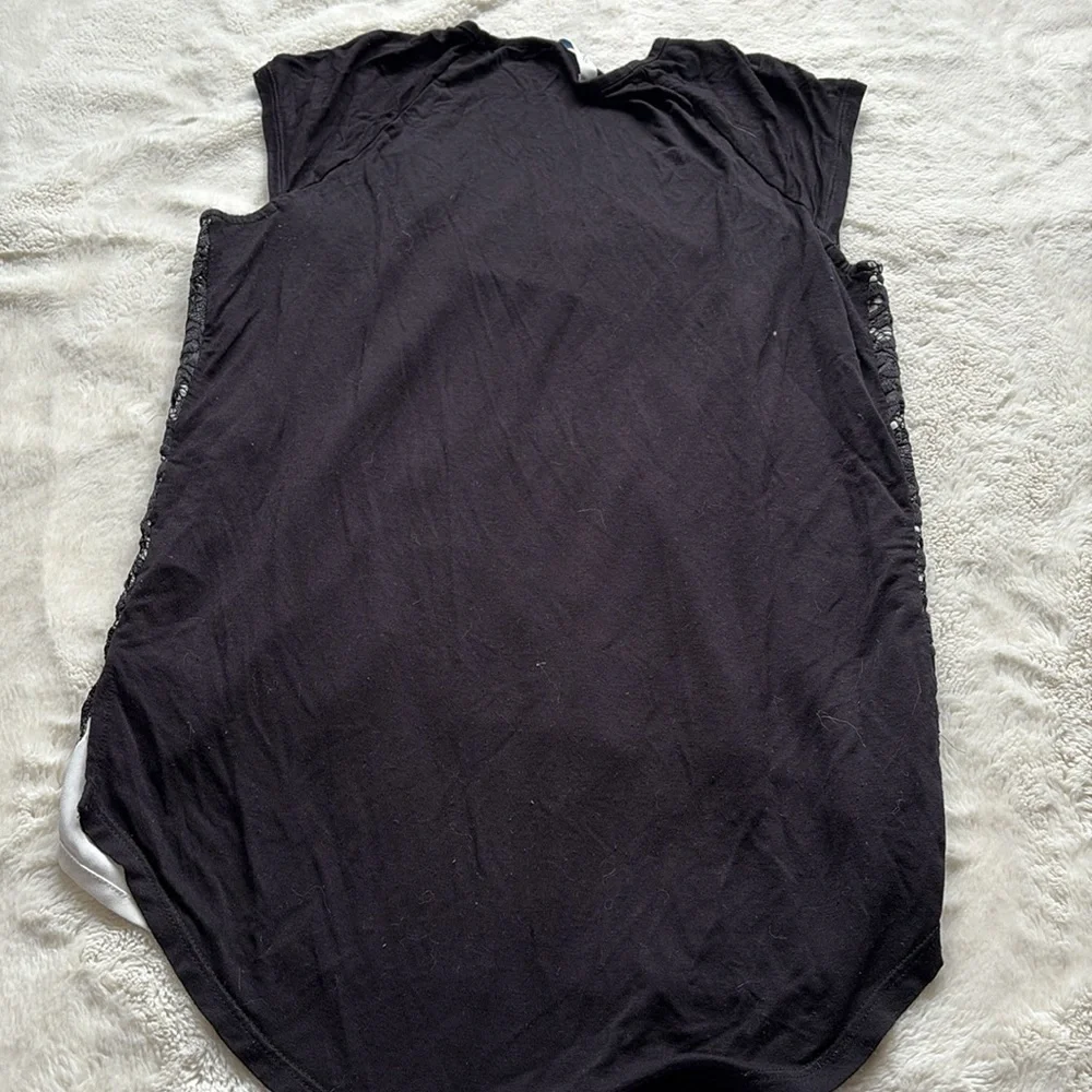 Ricki’s Black Lace Overlay Blouse | High-Low Layered Cap Sleeve Top Size XS‎ - Picture 5 of 6